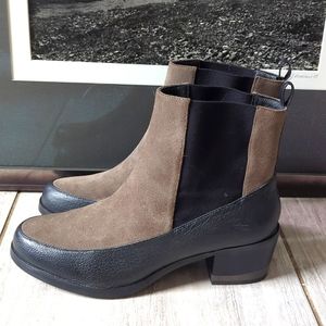 Chic Two-Tone Ankle Boots